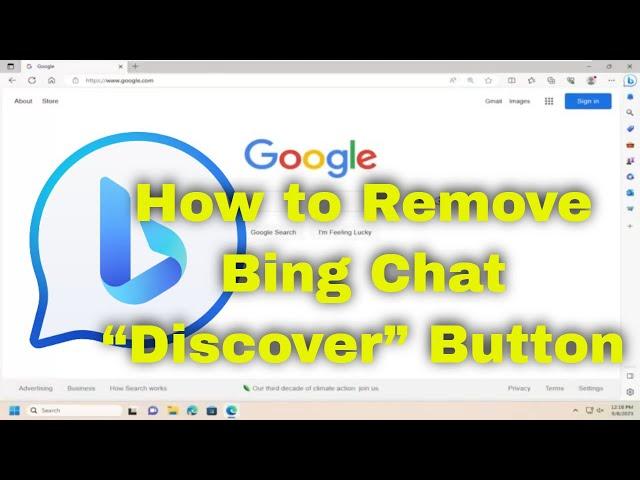 How to Remove Bing Chat “Discover” Button in Microsoft Edge Toolbar