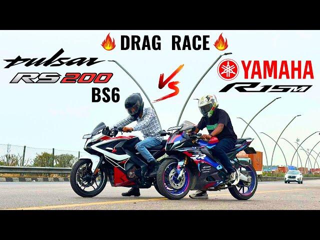 2025 Pulsar RS 200 BS6  Vs Yamaha R15 M DRAG RACE 