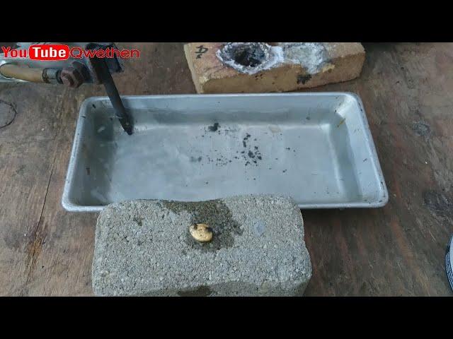 Gold melting with welder easy home melting(Gold casting,  Gold nugget)