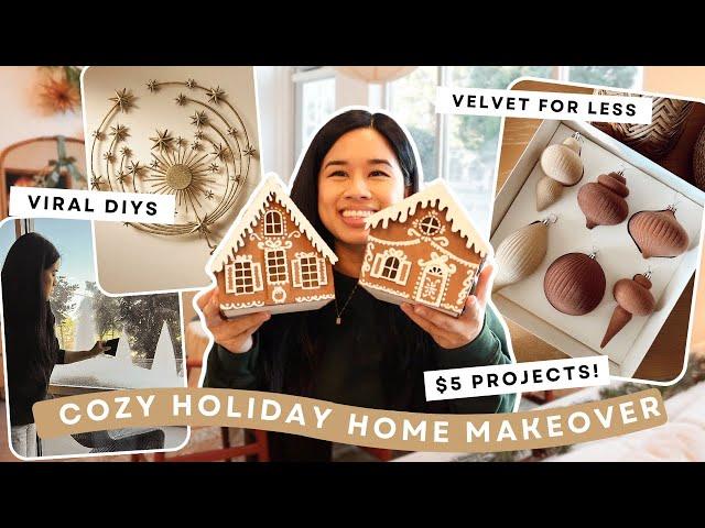 EASY DIY HOLIDAY DECORATIONS (on a budget) | diy gingerbread house, velvet ornaments, tree topper