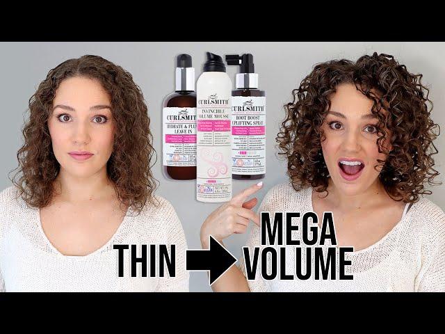 How to Get MEGA Volume in Thin Curly Hair + NEW Curlsmith Volume Recipe Review