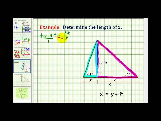 Example 2: Determine an Unknown Length Using Right Triangle Trigonometry