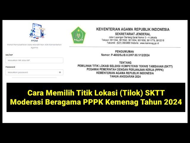 Cara Memilih Titik Lokasi (Tilok) SKTT Moderasi Beragama PPPK Kemenag Tahun 2024