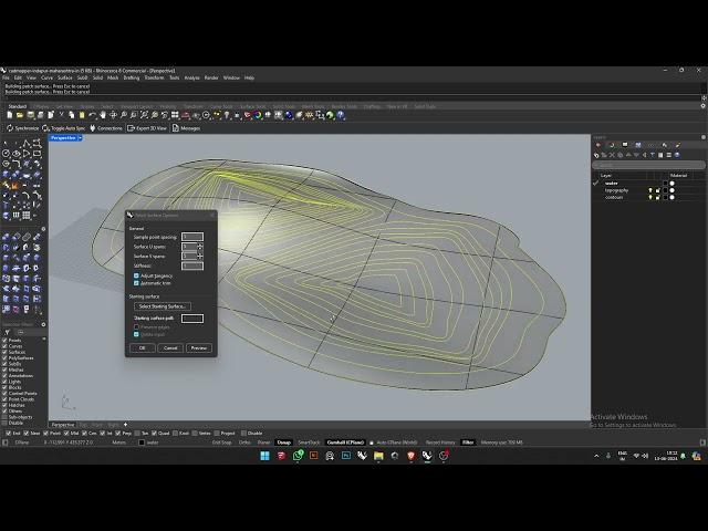 RHINO TUTORIAL _ 005 _ sloped topographical surfaces and contours using Patch Tool _ 2024