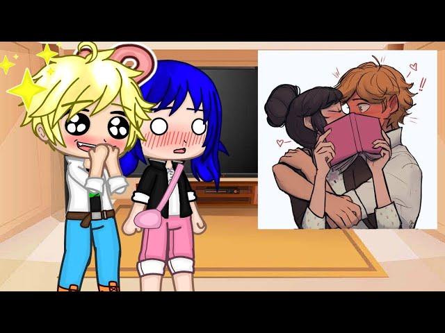 Adrien and Marinette react to Adrienette fanarts |MLB| •Gacha Club•  |3/5|