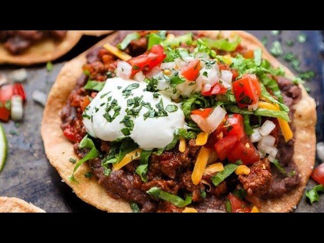 Mexican Beef Tostadas Sheet Pan | GastronomyGuru Network | Recipe #easyrecipe