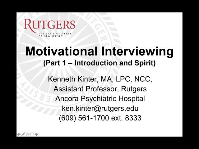 Motivational Interviewing - Part 1: Introduction and Spirit