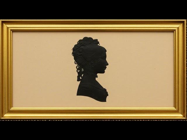 Gold Framed Silhouette Portrait: 4K Frame TV Art | 18th/19th Century Style