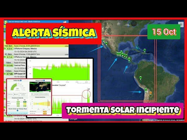 ALERTA SÍSMICA.  TORMENTA SOLAR INCIPIENTE