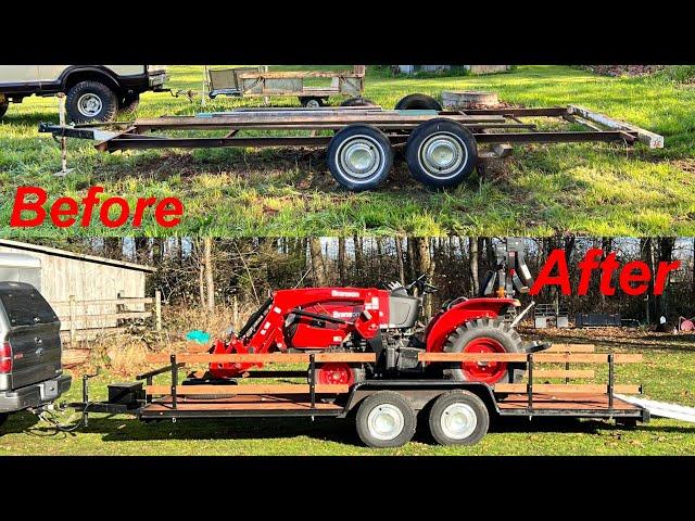 Free Travel Trailer Frame converted to Flatbed Trailer Conversion, How I did it DIY and cheap