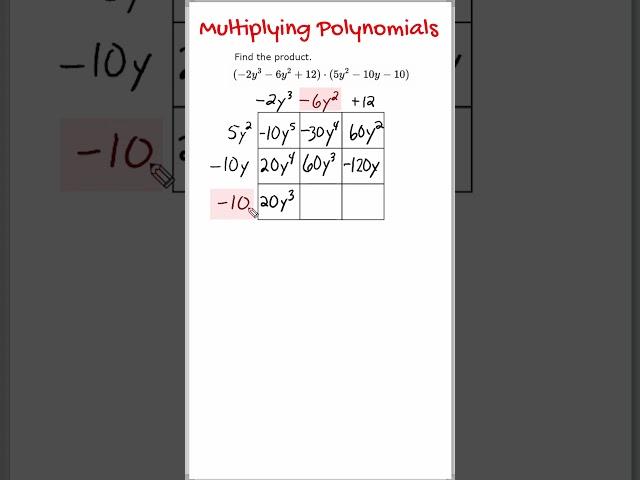 Multiplying Polynomials Using A Grid