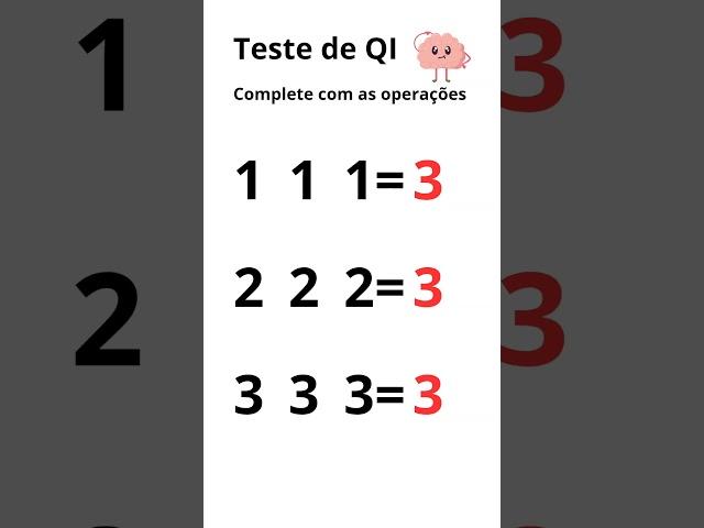 Complete o desafio com as operações neste teste de QI #desafíos #matematica #logica #passatempo