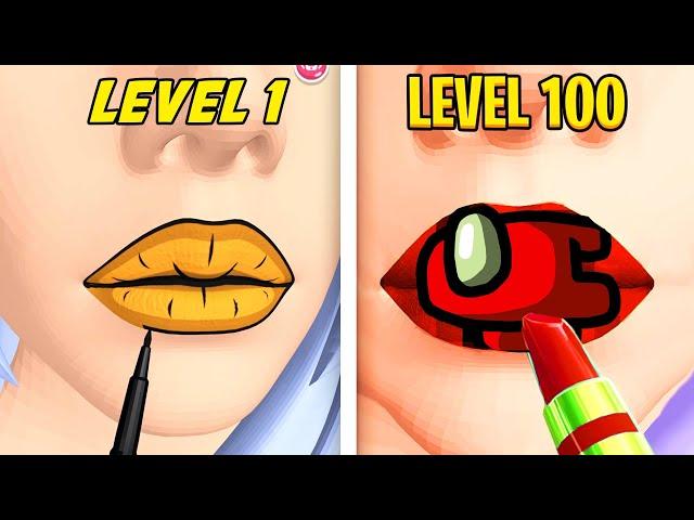 Becoming MAX LEVEL In Lip Art 3D!