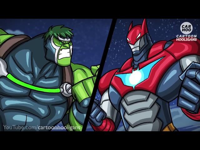 BANE x HULK vs IRONMAN x BATMAN [ Marvel & DC Superheroes Parody ]