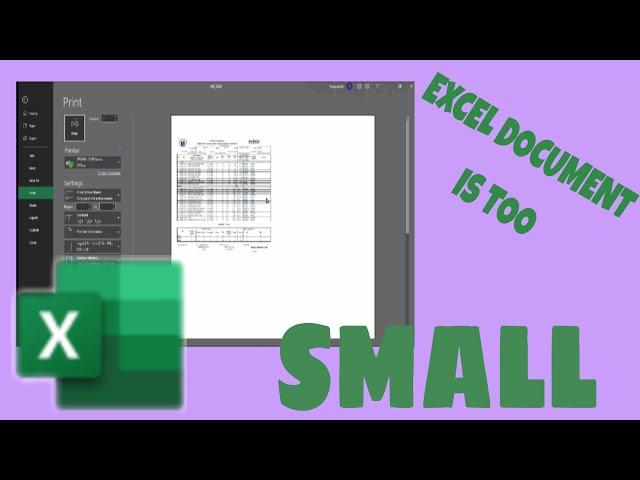 EXCEL DOCUMENT IS TOO SMALL WHEN PRINTING | HOW TO EASILY FIX IT??? #ExcelTutorial#forBegginners