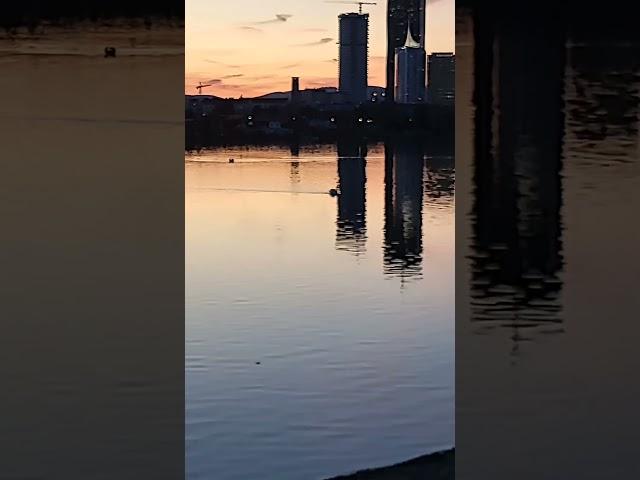 a warm evening by the Danube River