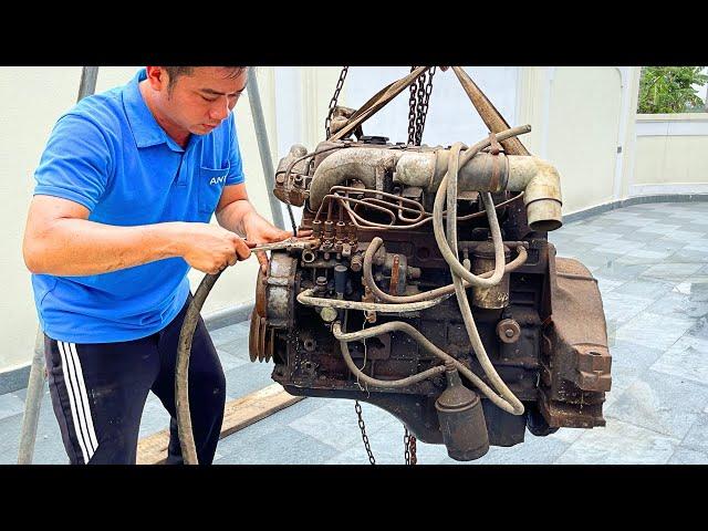 Restoration of old 4120 diesel engine that was rotten and badly damaged