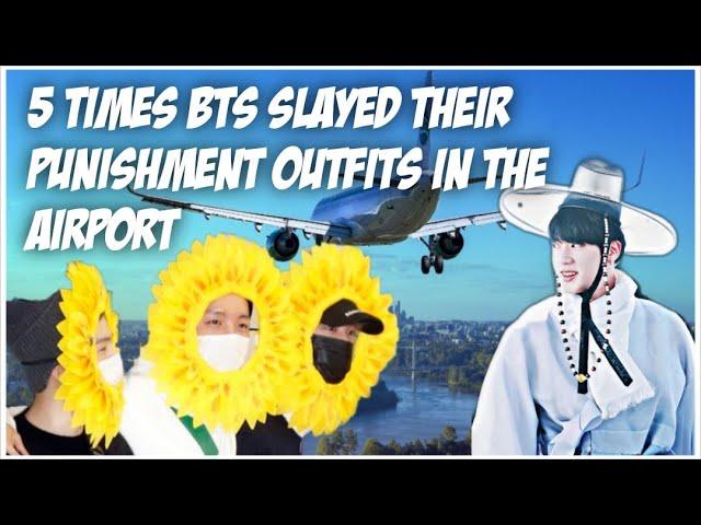 5 Times BTS Slayed Their Punishment Outfits in the Airport (방탄소년단)|Run BTS Edition