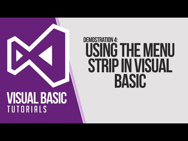 VB Tutorials: Using Menu Strip in Visual Basic