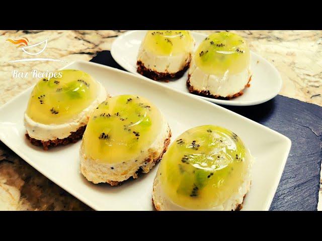 Mini Kiwi Cheese Dessert | Kiwi Cheese Cake Recipe Without Oven