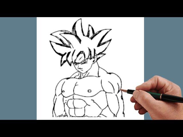 Easy Drawing Tutorial Goku Ultra Instinct full bodyGoku Drawing Ultra Instinct