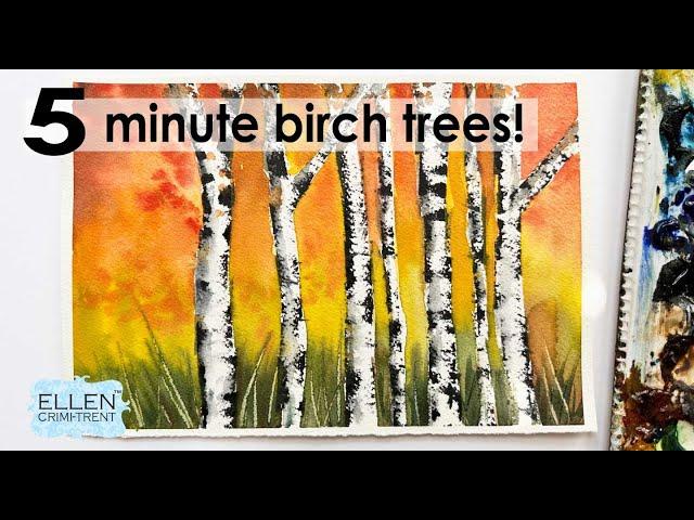 EASY  Birch trees using this one technique !!