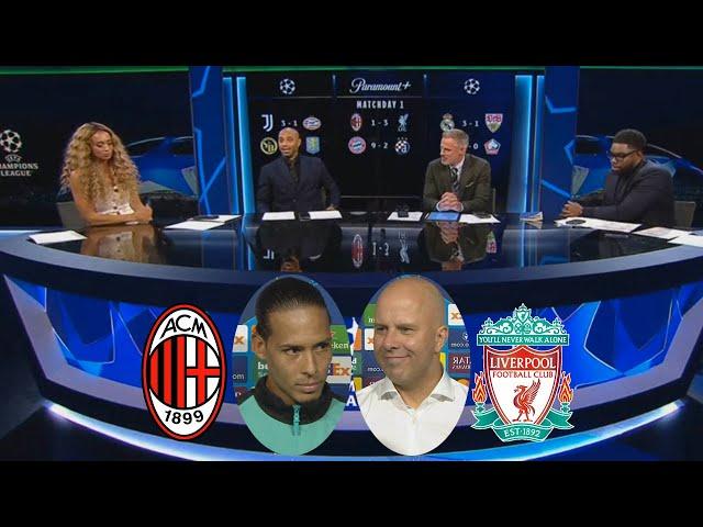 AC Milan vs Liverpool 1-3 Henry And Carragher Review | Virgil van Dijk And Arne Slot Reaction