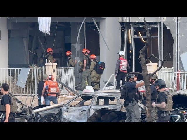 Israel emergency services respond to new Iranian missile barrage