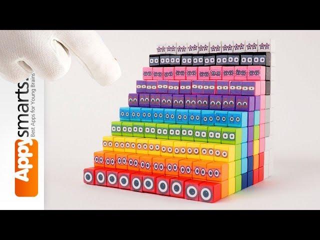 Building Numberblocks 10 - 100 (by tens) from magnetic cubes (crafts for kids)