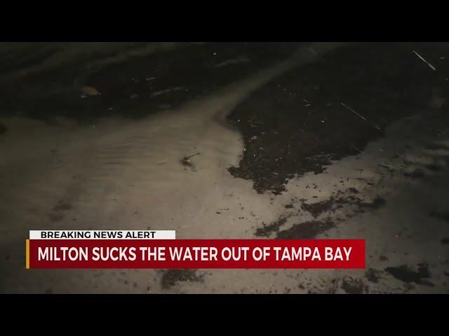 Hurricane Milton sucks water out of Tampa Bay