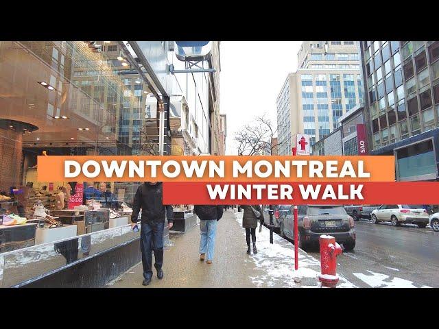 Downtown Montreal Winter Walk - January 2025 - Canada [4K]