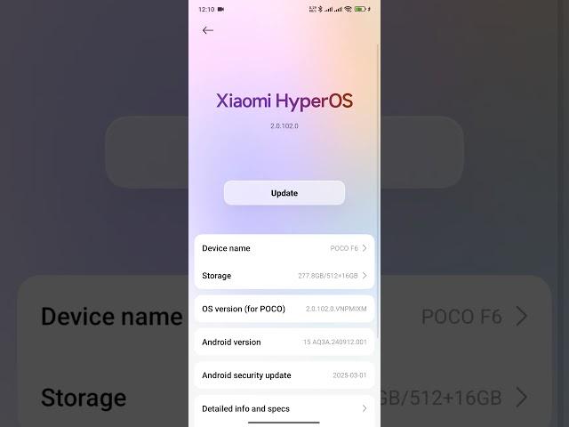 POCO F6 5G HYPER OS UPDATE 2.0.103.0 AI FEATURES