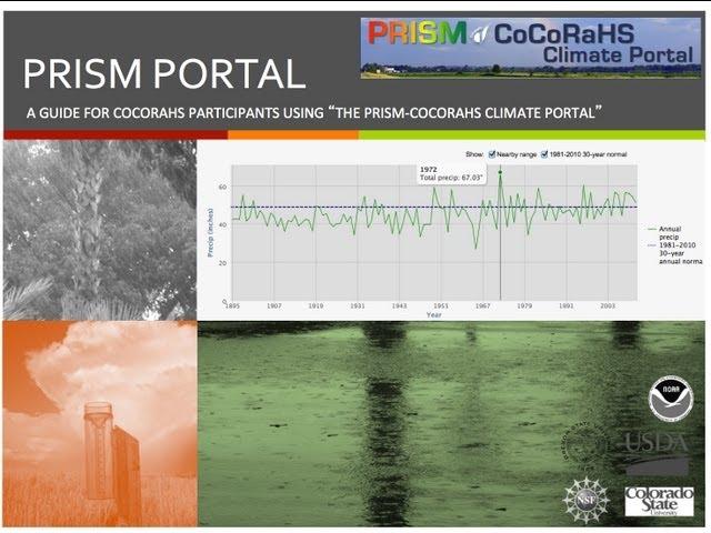 CoCoRaHS - PRISM Climate Portal Training
