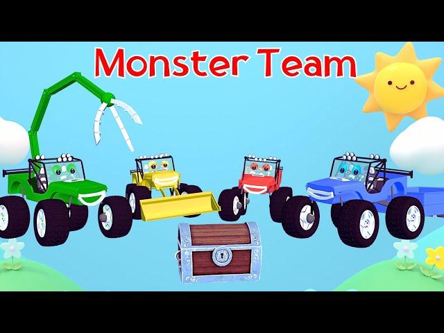 Monster Team | Will the friends be able to open the treasure chest?| Educational Cartoon for Kids !