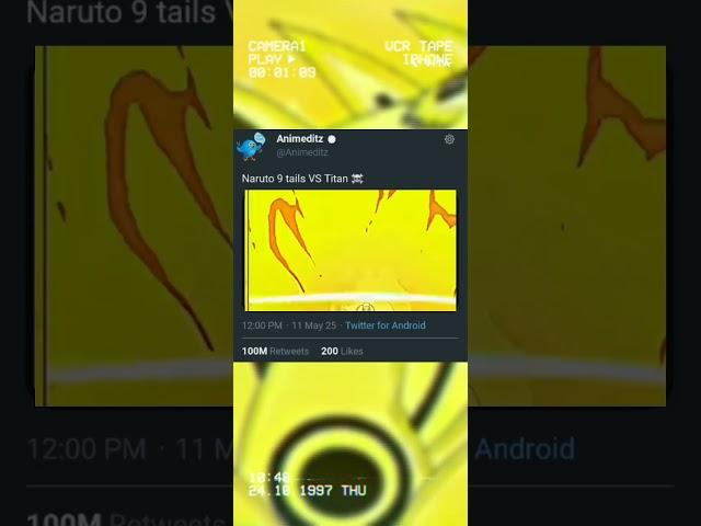Naruto Nine tails VS Attack on titans fight️ #anime #Animeditz