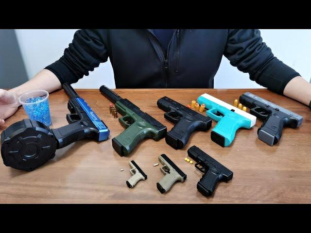 All My Glock Toy Gun Collection 2022 - Mini, Folding, Auto, Blowback, Soft Bullet, Gel Blaster