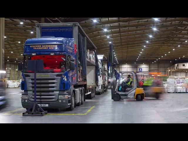 Palletline Hub Night Operation Timelapse