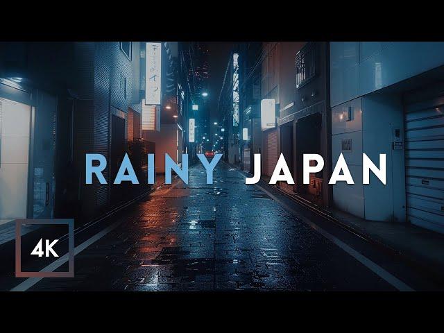 Rainy Nighttime Walk In Tokyo, Japan Back Streets - Rainfall ASMR