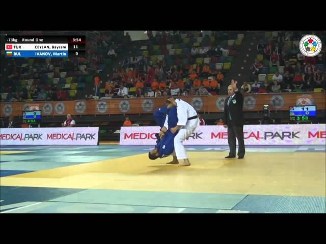 Bayram CEYLAN TUR Vs Martin IVANOV BUL   Judo Grand Prix Samsun 2014  73kg