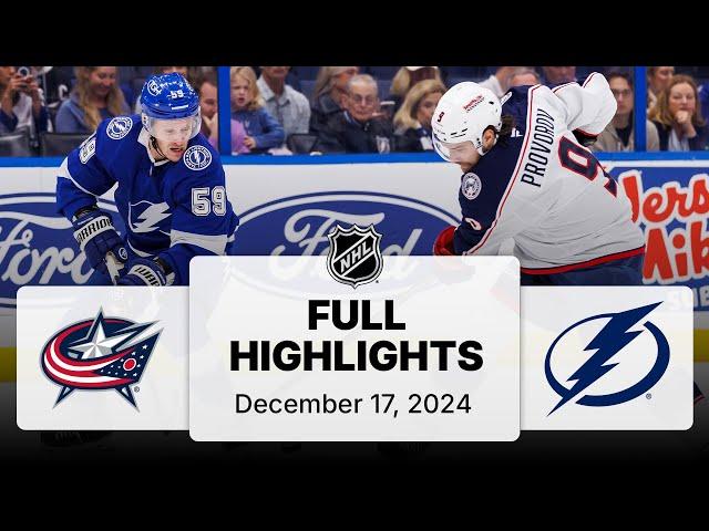 NHL Highlights | Blue Jackets vs. Lightning | December 17, 2024