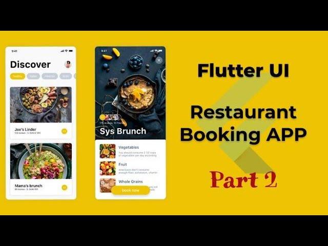 Flutter UI Challenge - Restaurant Booking App - Part 2