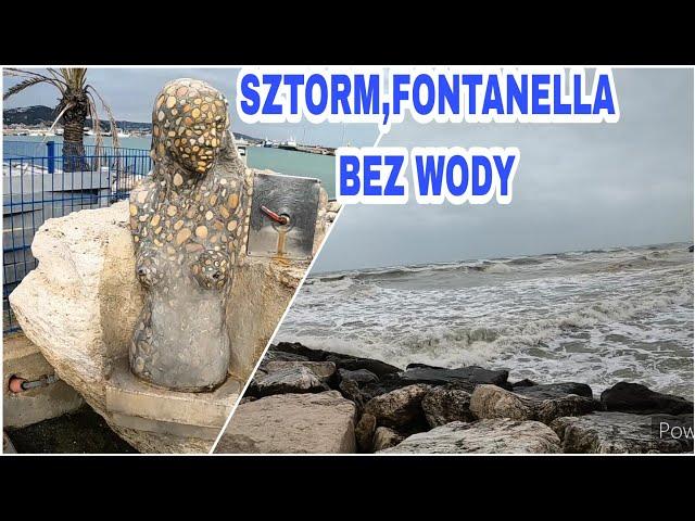Wielki sztorm ,deszcz,wiatr️,brak , FONTANELLA bez wody,pogoda się psuję ️.