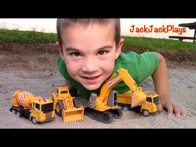 Construction Vehicle Toy Unboxing! MB Excavator Dump Truck Toy | JackJackPlays