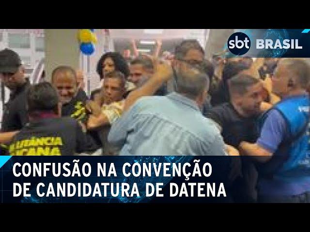 Convenção do PSDB para candidatura de Datena tem confronto com militantes | SBT Brasil (27/07/24)