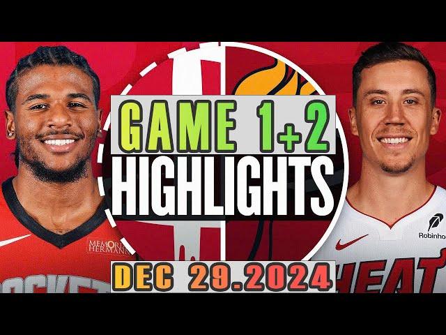 Houston Rockets Vs Miami Heat Game 1st+2nd Highlights Dec 29,2024 NBA Season 2024-25