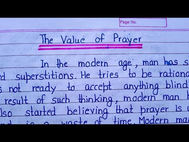 Essay on Value of Prayer in English || Paragraph of Value of Prayer in English || #extension.com