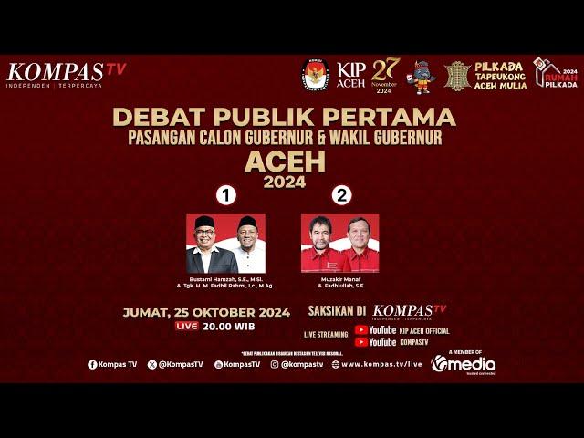 LIVE – Debat Publik Pertama Calon Gubernur dan Wakil Gubernur Aceh 2024