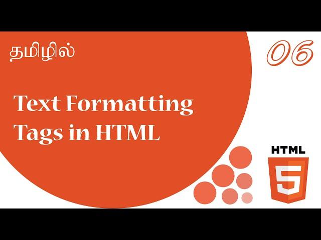 Text Formatting Tags in HTML | Tutorial in Tamil | Tamil Programmer