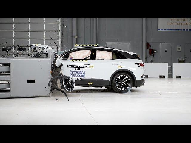 2021 Volkswagen ID.4 driver-side small overlap IIHS crash test