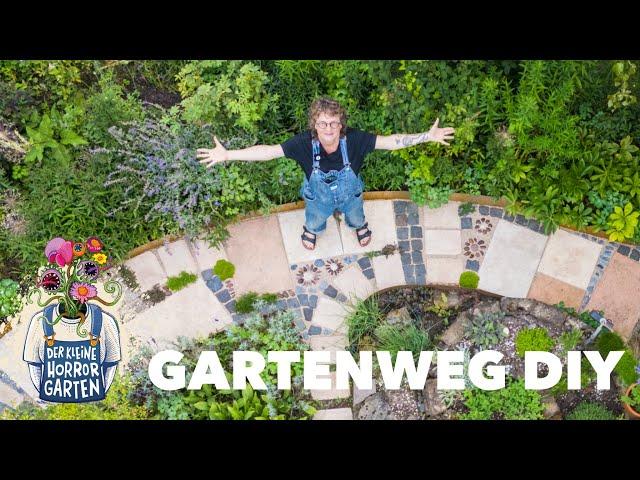 Naturnahen Gartenweg selber bauen I Upcycling aus gebrauchten Steinen I der kleine Horrorgarten